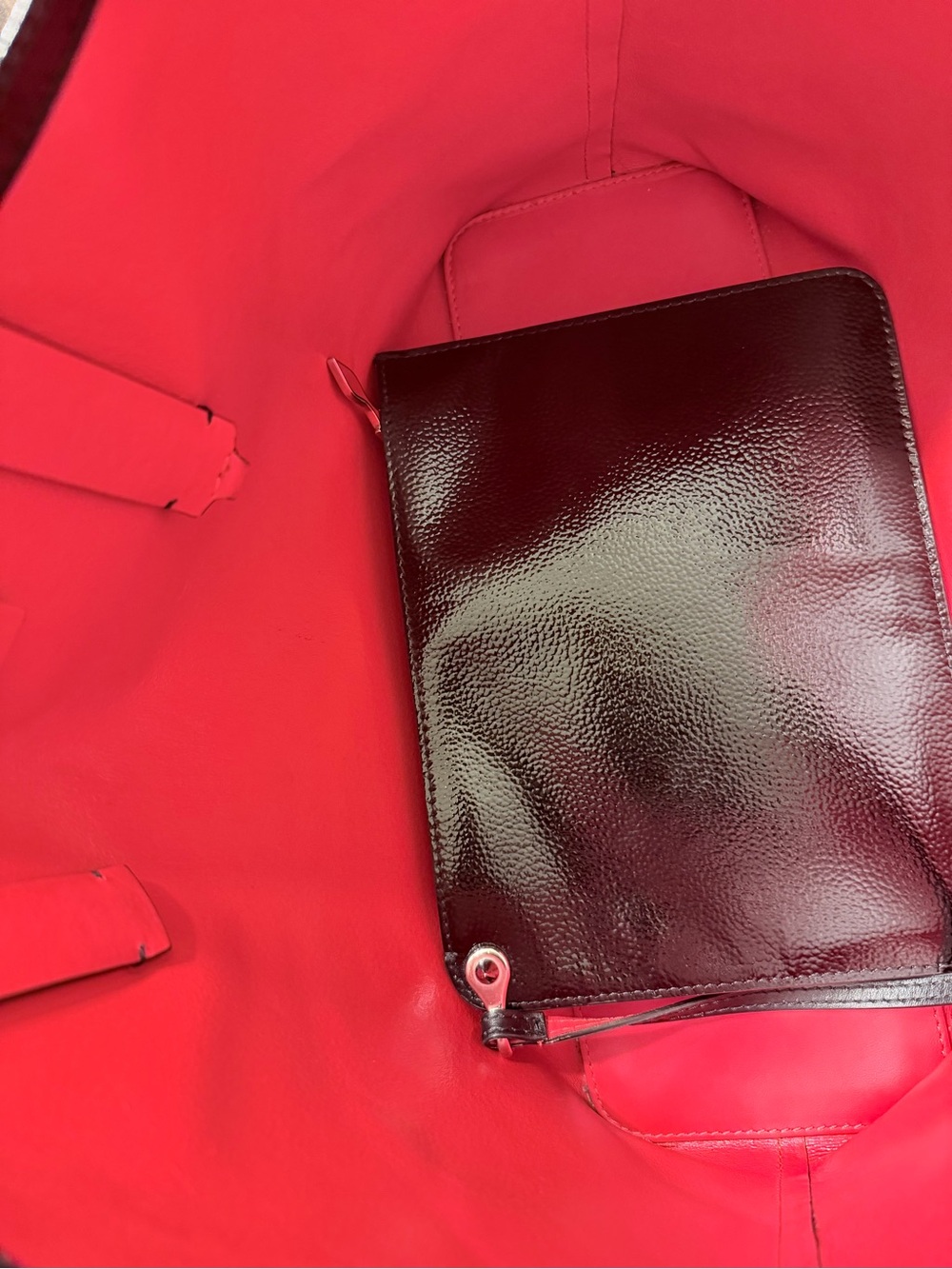 Christian Louboutin Black Patent Tote with Red Interior Trim - Picture 10 of 11